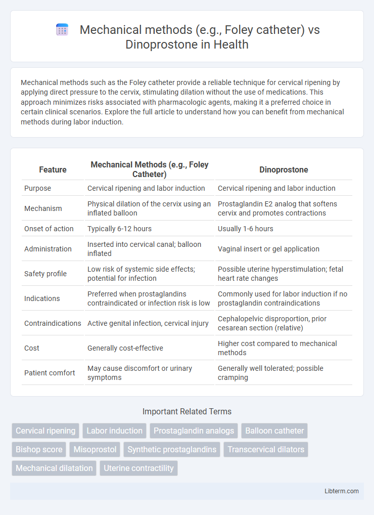 Dinoprostone vs Mechanical methods (e.g., Foley catheter) in Health - What is The Difference?