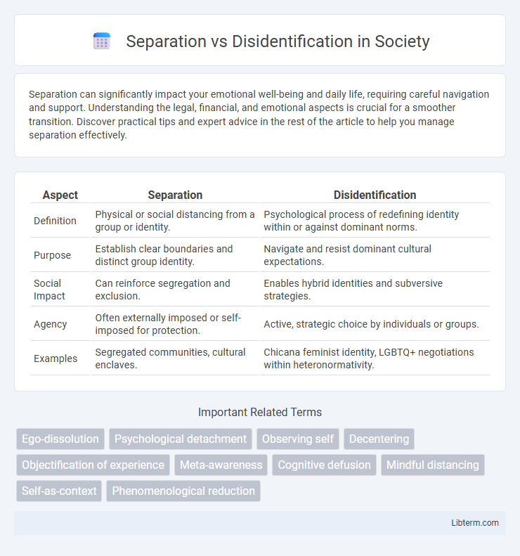 Disidentification vs Separation in Society - What is The Difference?
