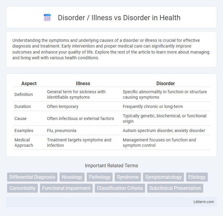 Disorder vs Disorder / Illness in Health - What is The Difference?