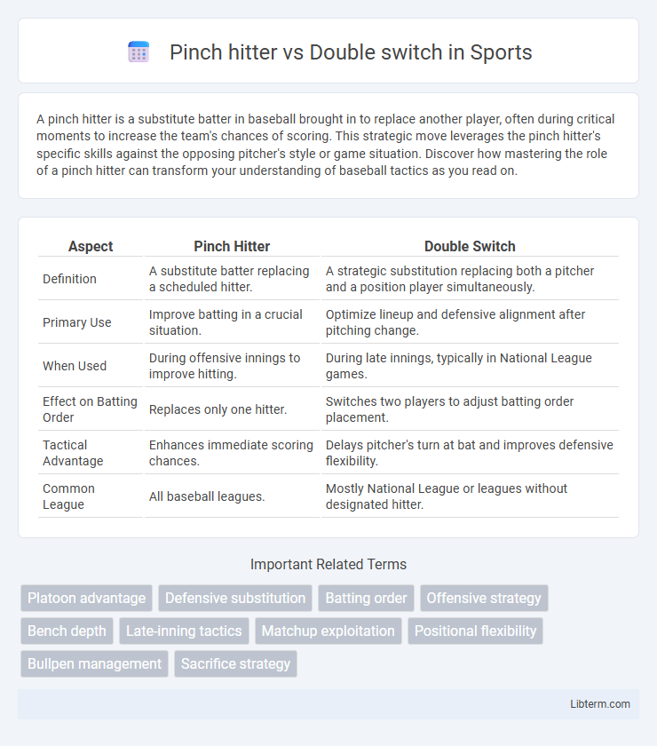 Double switch vs Pinch hitter in Sports - What is The Difference?