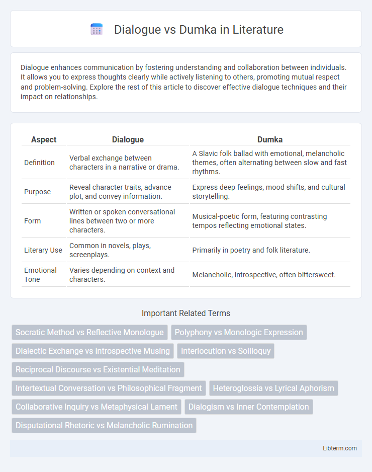 Dumka vs Dialogue in Literature - What is The Difference?