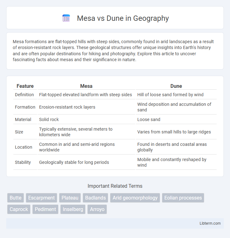 Dune vs Mesa in Geography - What is The Difference?