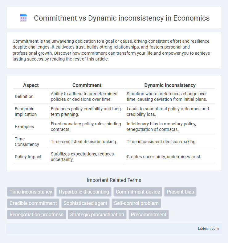 Dynamic inconsistency vs Commitment in Economics - What is The Difference?