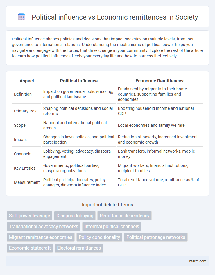 Economic remittances vs Political influence in Society - What is The Difference?