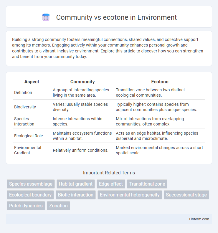 ecotone vs Community in Environment - What is The Difference?