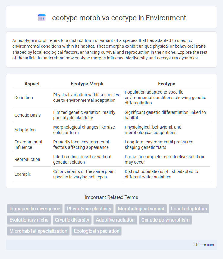 ecotype vs ecotype morph in Environment - What is The Difference?