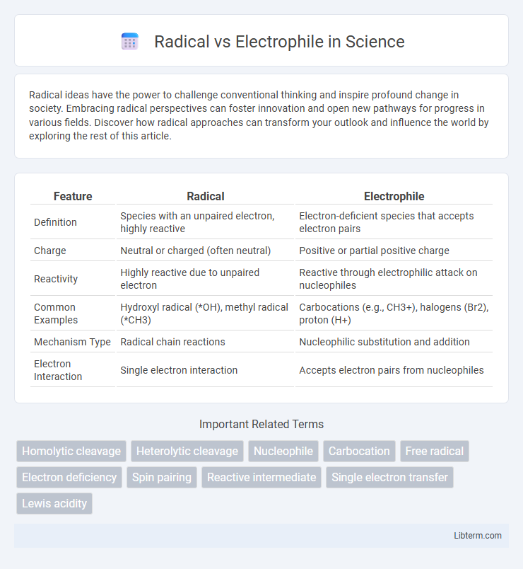 Electrophile vs Radical in Science - What is The Difference?