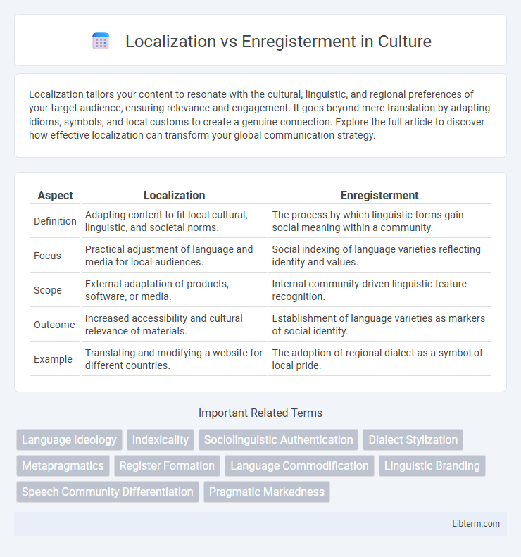 Enregisterment vs Localization in Culture - What is The Difference?