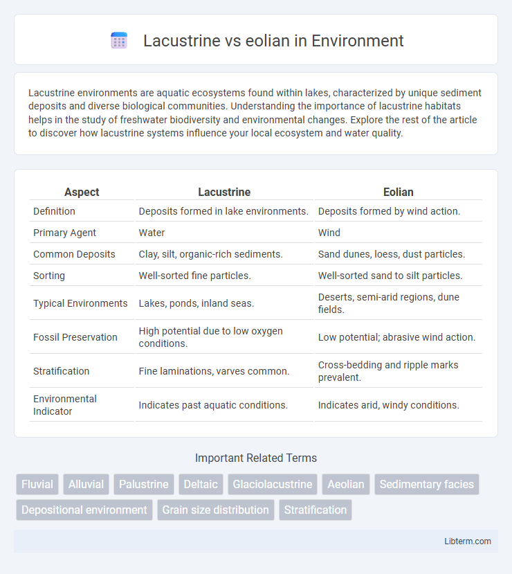 eolian vs Lacustrine in Environment - What is The Difference?