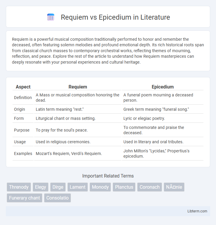 Epicedium vs Requiem in Literature - What is The Difference?