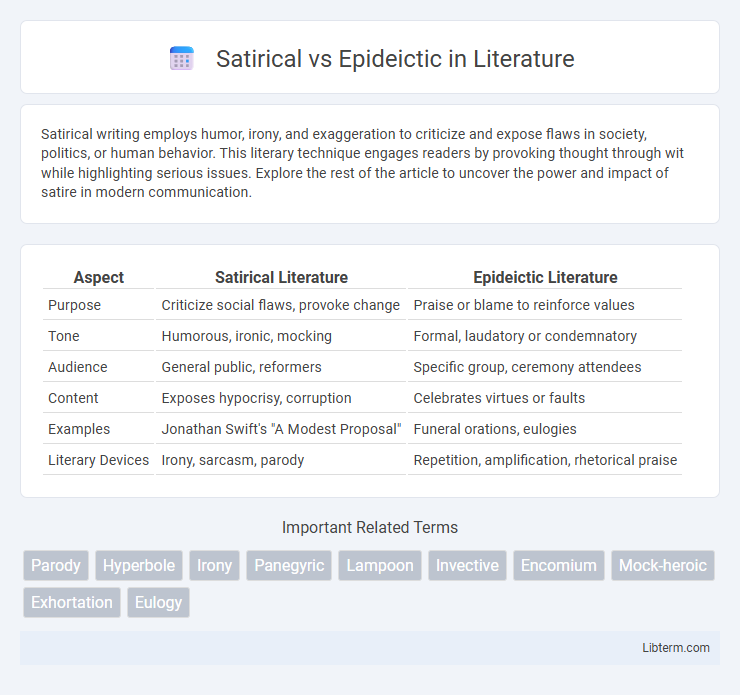 Epideictic vs Satirical in Literature - What is The Difference?