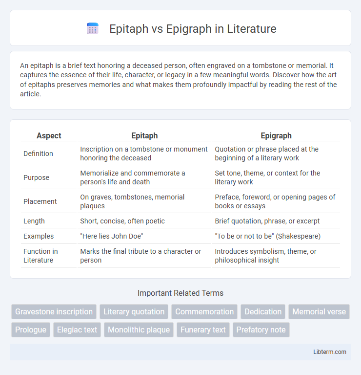 Epigraph vs Epitaph in Literature - What is The Difference?