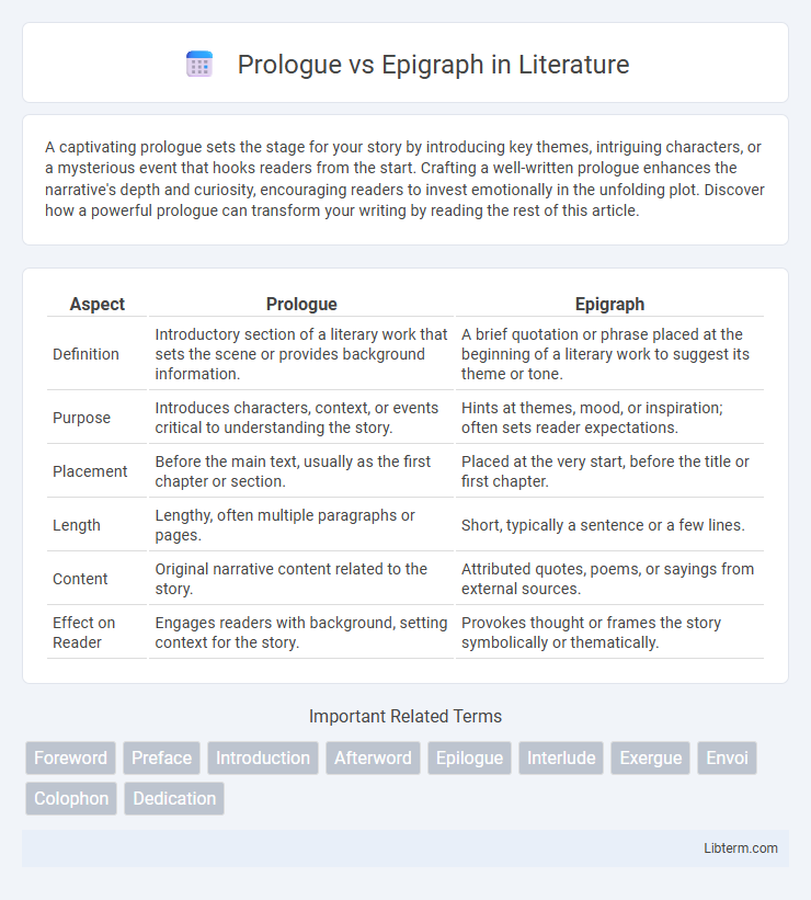 Epigraph vs Prologue in Literature - What is The Difference?
