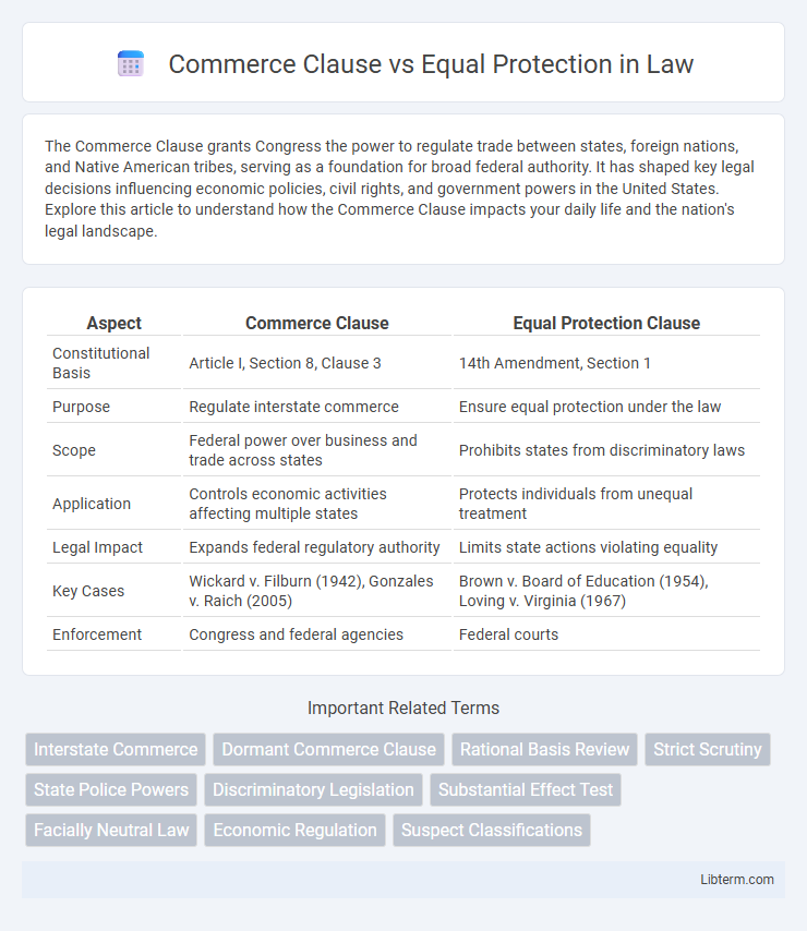 Equal Protection vs Commerce Clause in Law - What is The Difference?