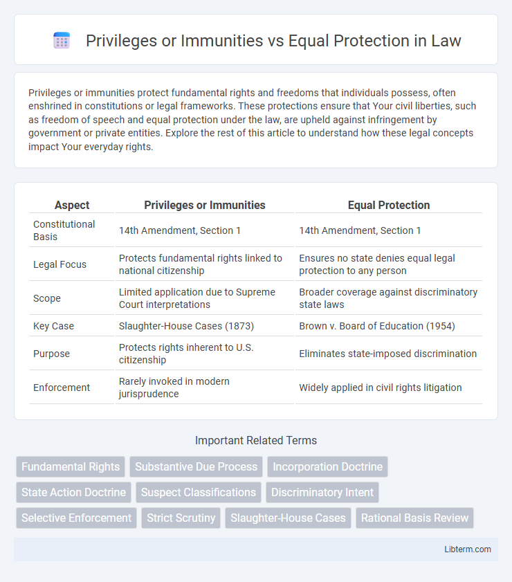 Equal Protection vs Privileges or Immunities in Law - What is The Difference?
