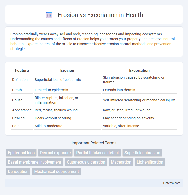 Excoriation vs Erosion in Health - What is The Difference?