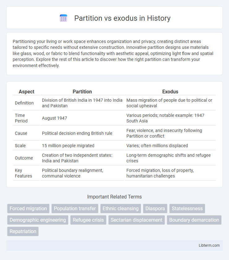 exodus vs Partition in History - What is The Difference?