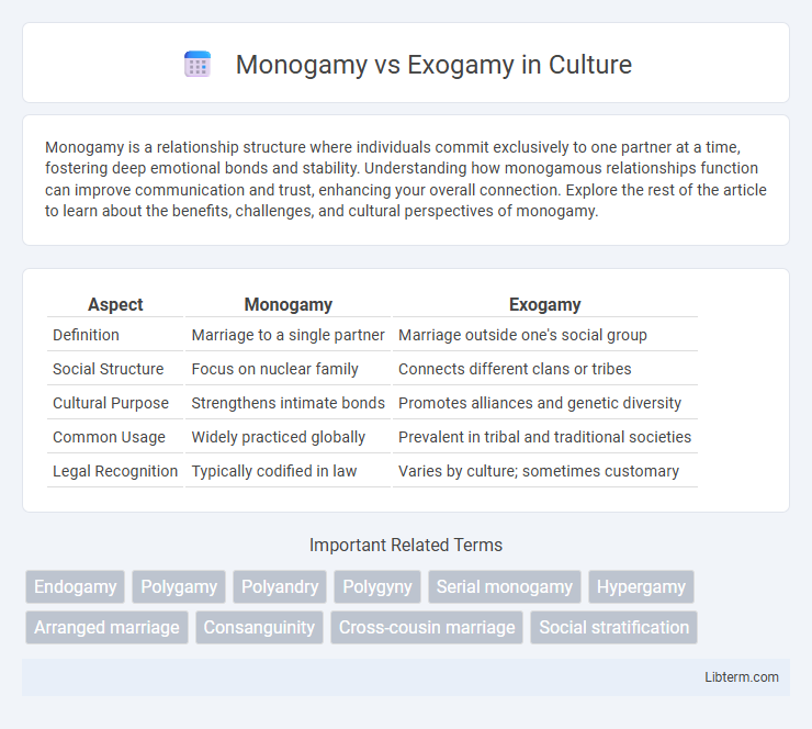 Exogamy vs Monogamy in Culture - What is The Difference?