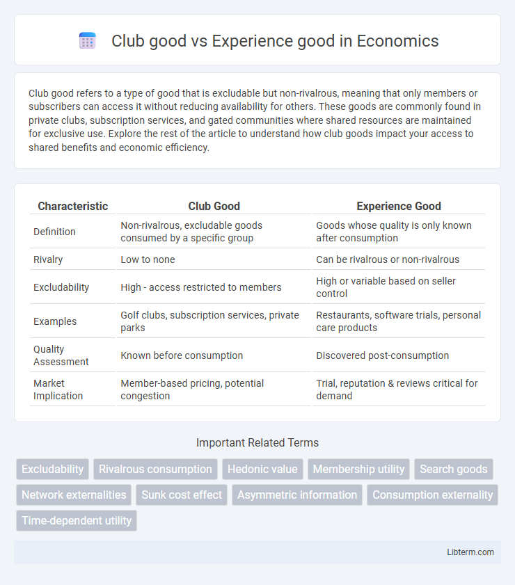 Experience good vs Club good in Economics - What is The Difference?