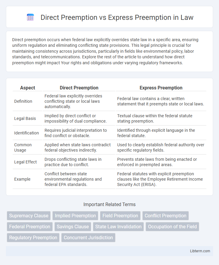 Express Preemption vs Direct Preemption in Law - What is The Difference?