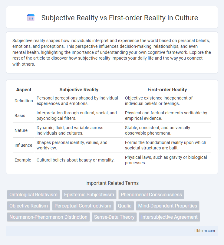 First-order Reality vs Subjective Reality in Culture - What is The Difference?