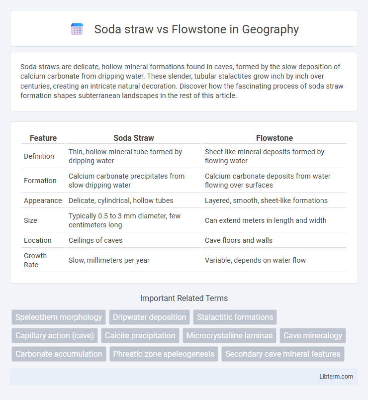 Flowstone vs Soda straw in Geography - What is The Difference?