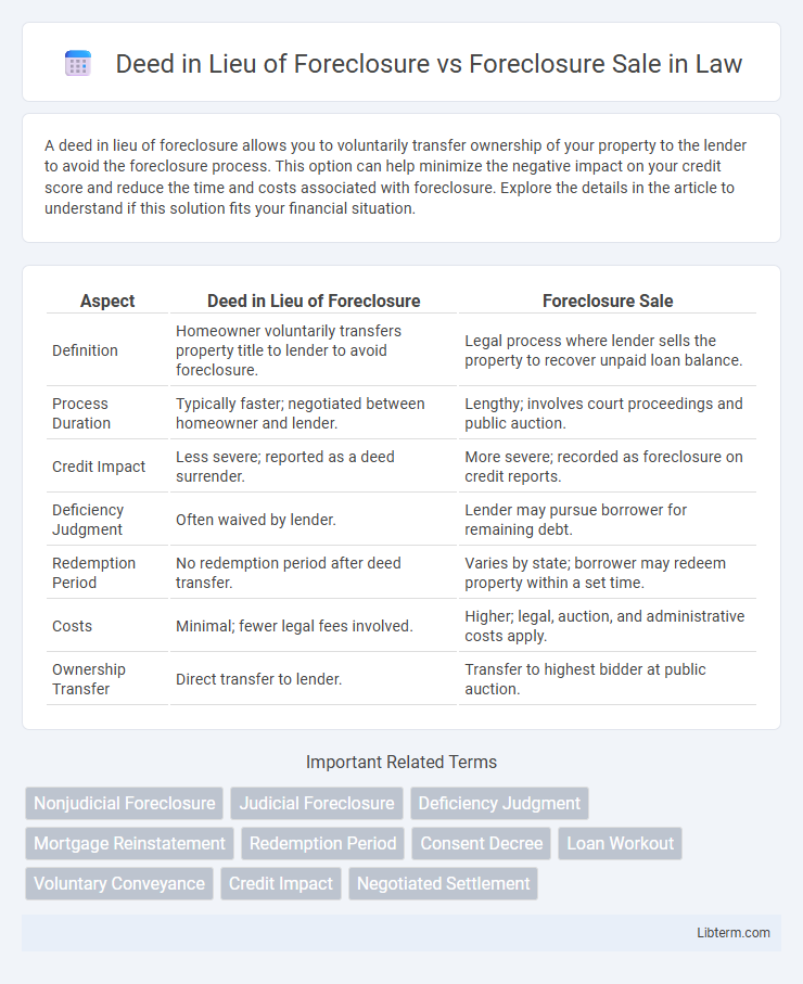 Foreclosure Sale vs Deed in Lieu of Foreclosure in Law - What is The Difference?