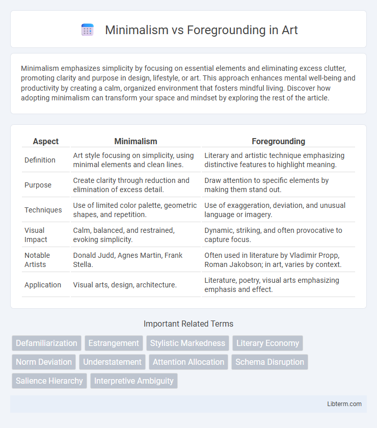 Foregrounding vs Minimalism in Art - What is The Difference?