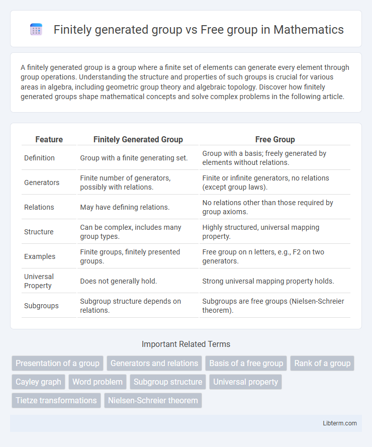 Free group vs Finitely generated group in Mathematics - What is The Difference?