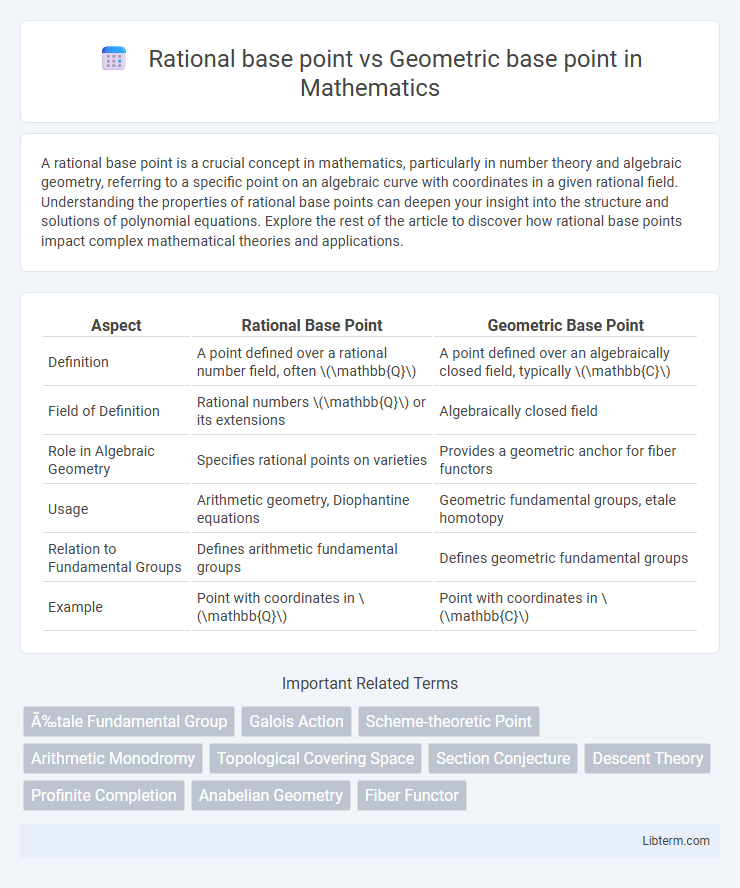 Geometric base point vs Rational base point in Mathematics - What is The Difference?
