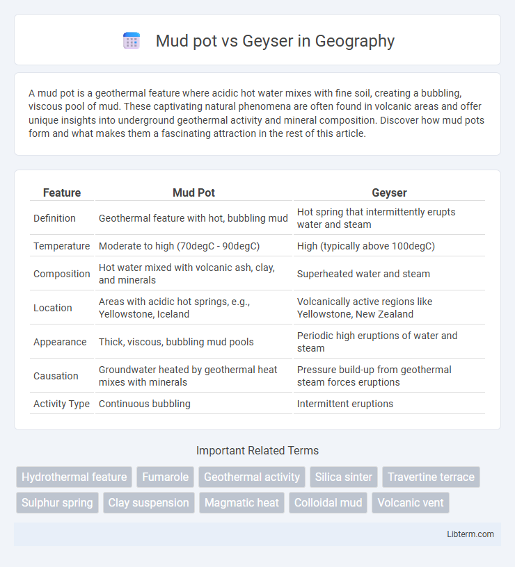 Geyser vs Mud pot in Geography - What is The Difference?
