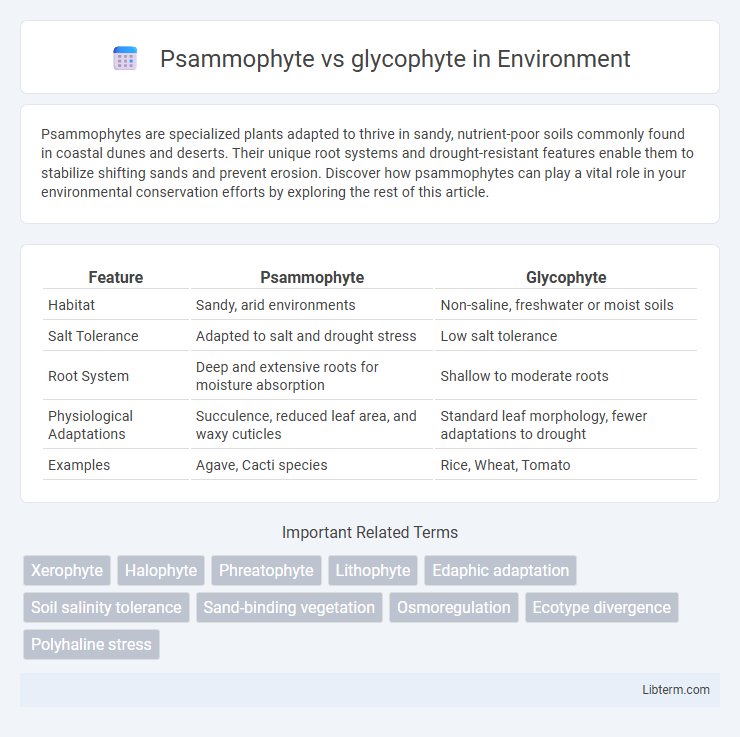 glycophyte vs Psammophyte in Environment - What is The Difference?