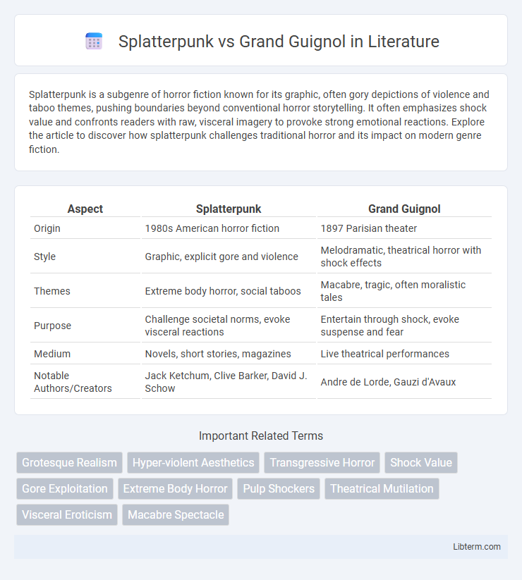 Grand Guignol vs Splatterpunk in Literature - What is The Difference?