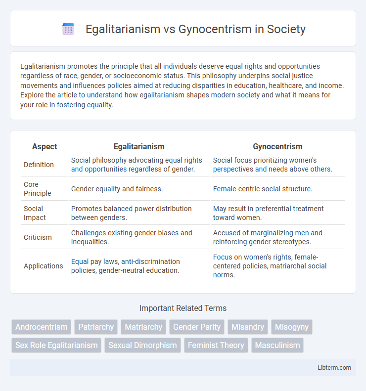Gynocentrism vs Egalitarianism in Society - What is The Difference?