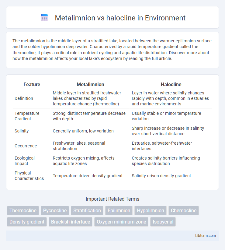 halocline vs Metalimnion in Environment - What is The Difference?