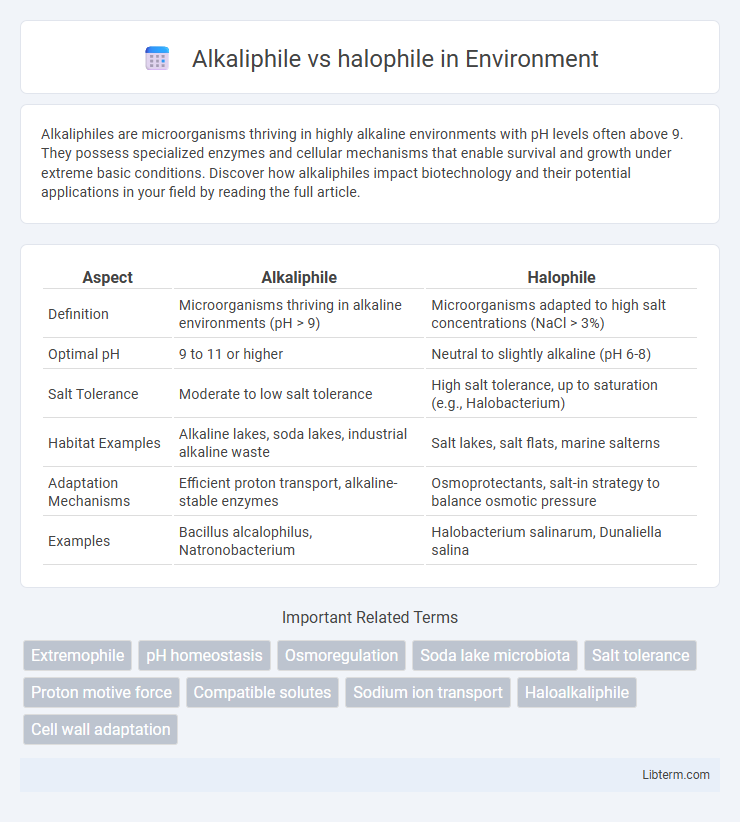 halophile vs Alkaliphile in Environment - What is The Difference?