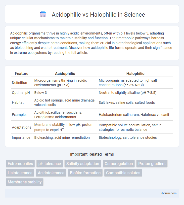 Halophilic vs Acidophilic in Science - What is The Difference?