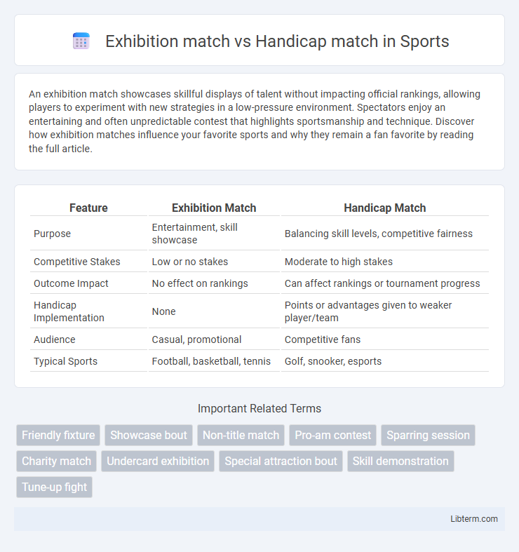 Handicap match vs Exhibition match in Sports - What is The Difference?