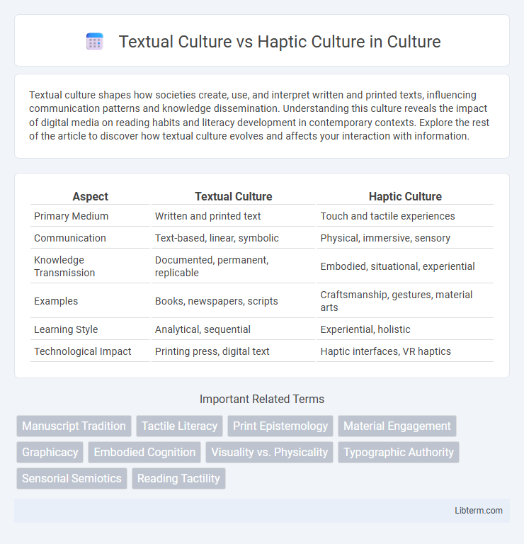 Haptic Culture vs Textual Culture in Culture - What is The Difference?