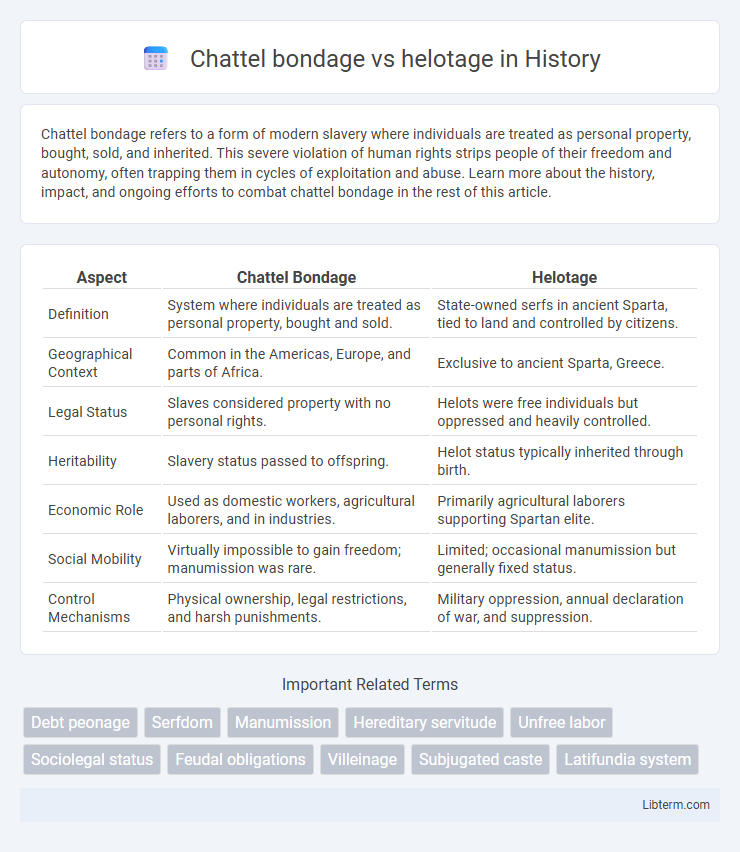 helotage vs Chattel bondage in History - What is The Difference?