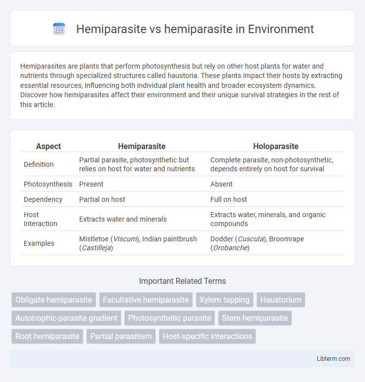 hemiparasite vs Hemiparasite in Environment - What is The Difference?