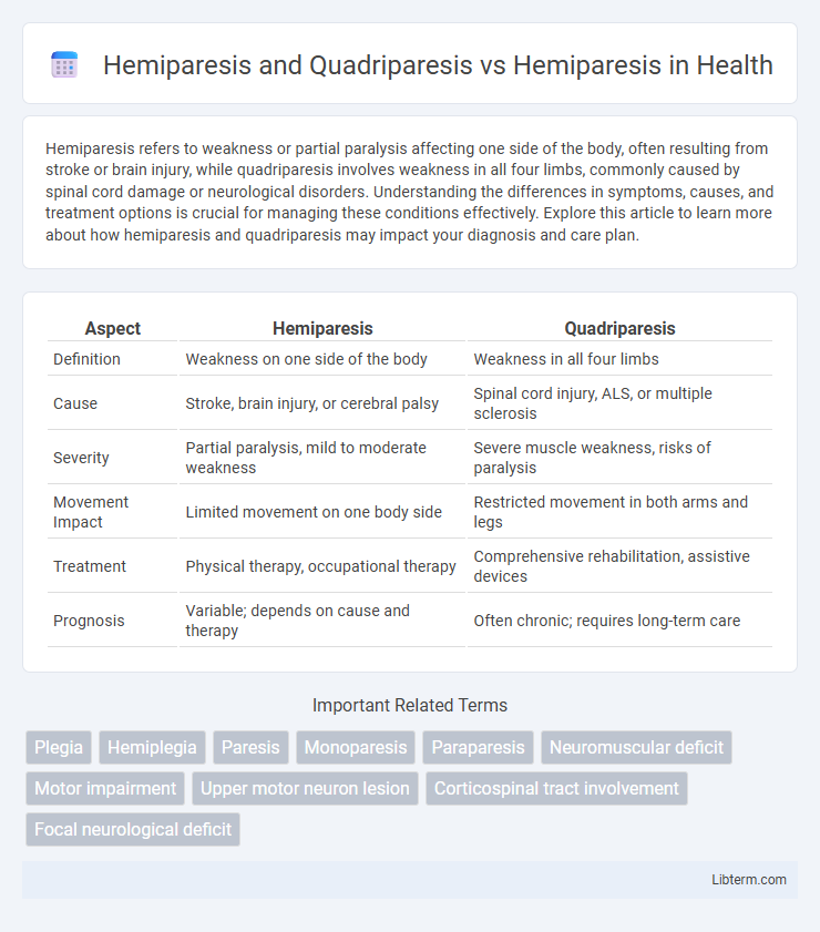 Hemiparesis vs Hemiparesis and Quadriparesis in Health - What is The Difference?