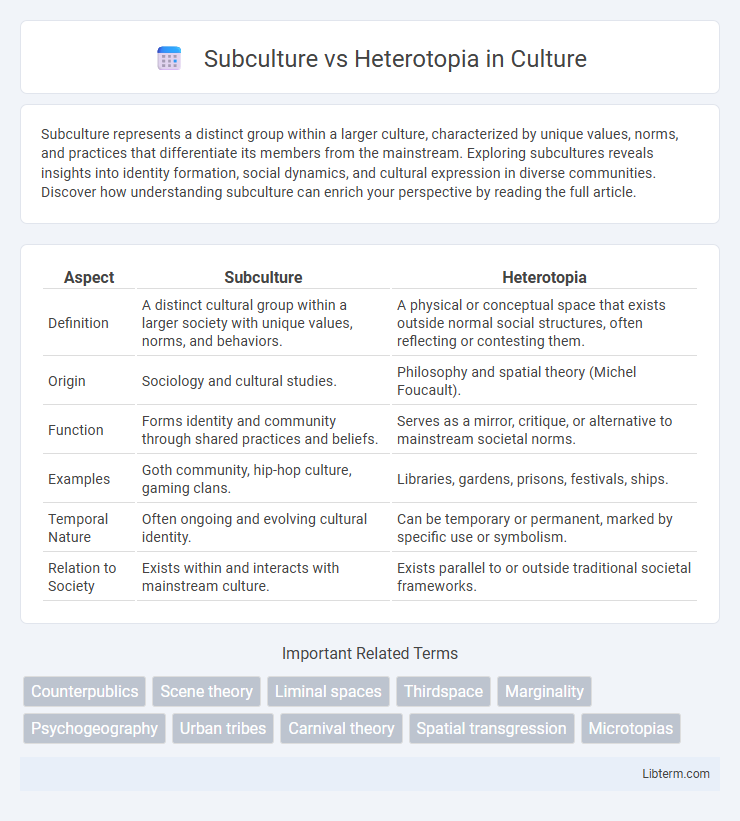 Heterotopia vs Subculture in Culture - What is The Difference?