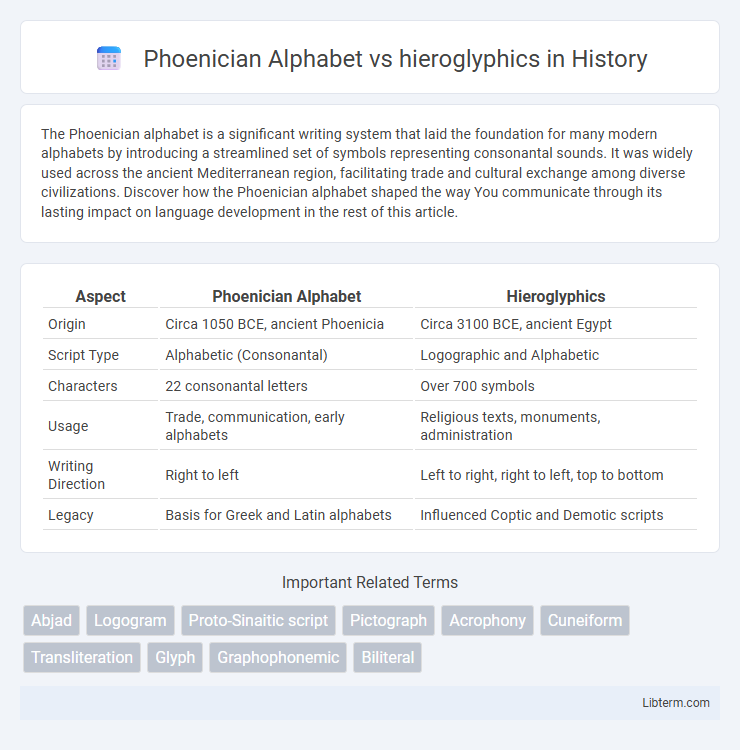 hieroglyphics vs Phoenician Alphabet in History - What is The Difference?