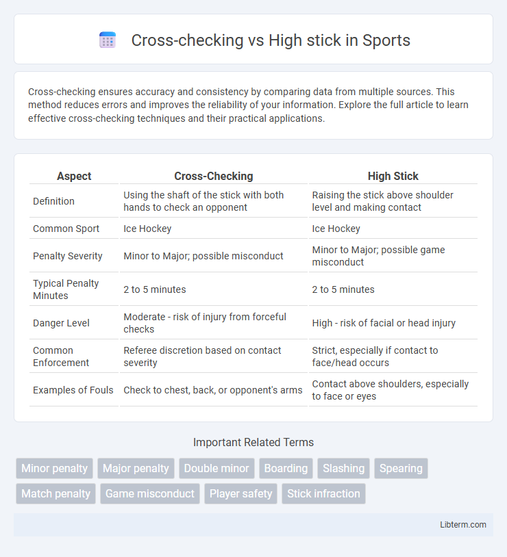High stick vs Cross-checking in Sports - What is The Difference?
