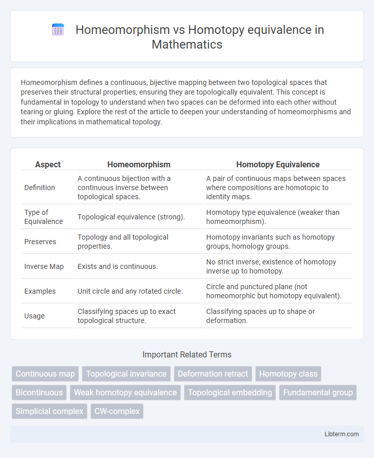 Homotopy equivalence vs Homeomorphism in Mathematics - What is The Difference?