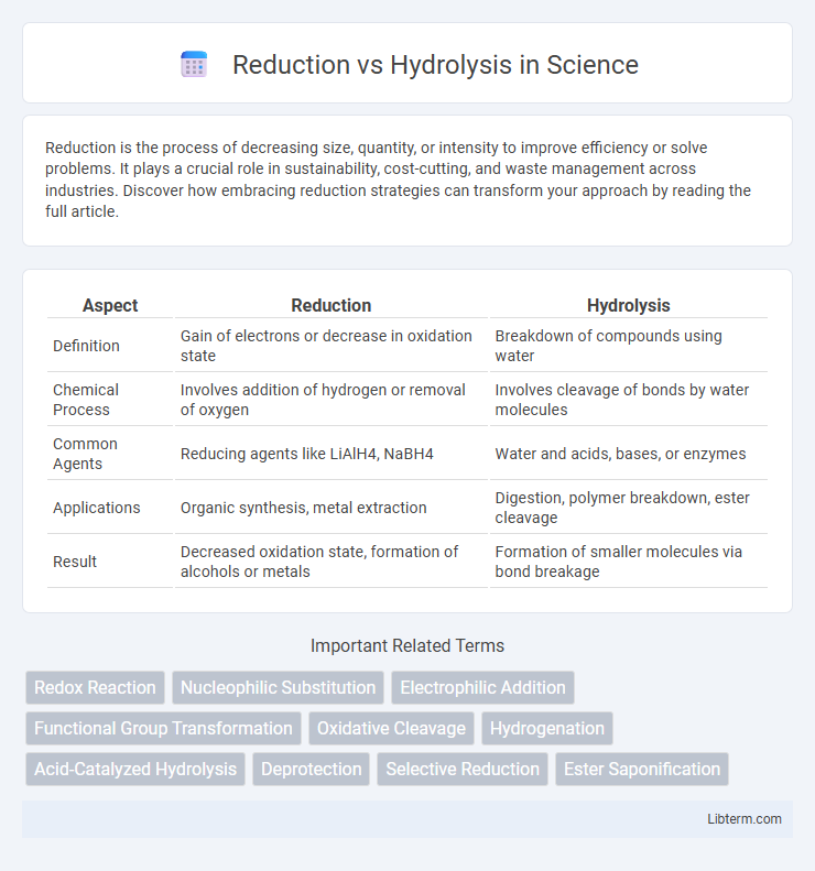 Hydrolysis vs Reduction in Science - What is The Difference?