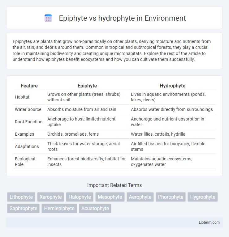 hydrophyte vs Epiphyte in Environment - What is The Difference?