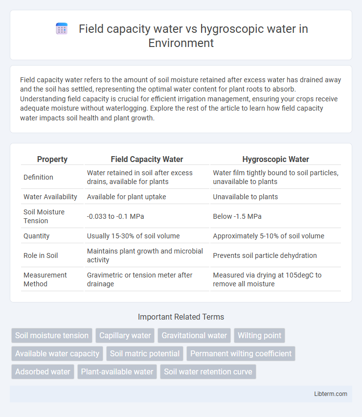 hygroscopic water vs Field capacity water in Environment - What is The Difference?