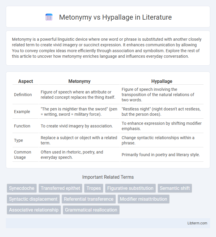 Hypallage vs Metonymy in Literature - What is The Difference?